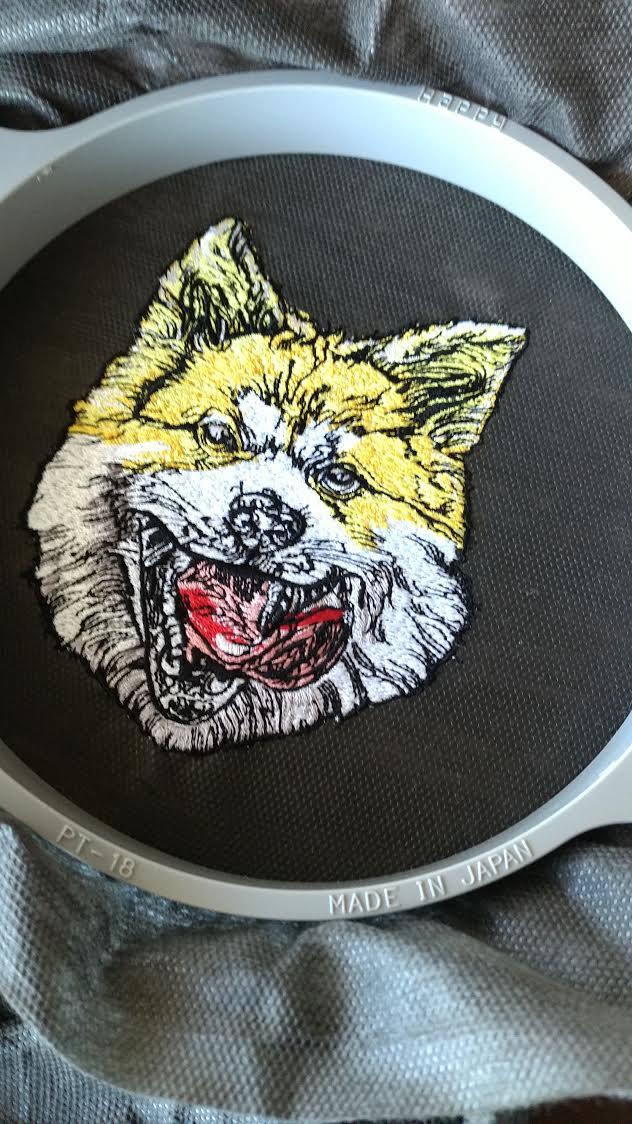 Japanese akita embroidery design on the hoop