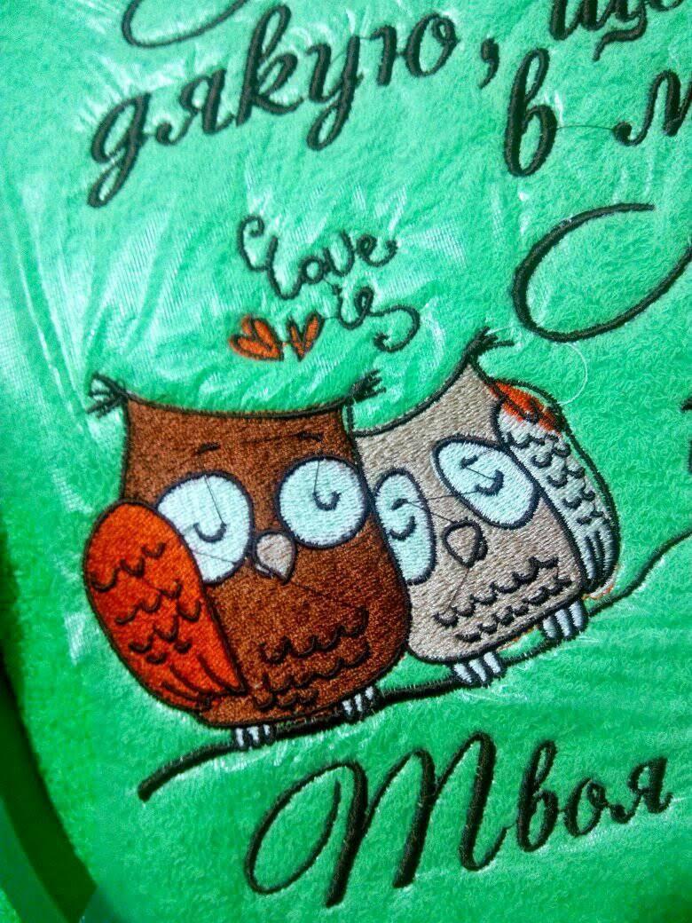 Sleepy owls embroidery design