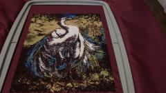 White stork embroidery design