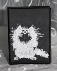 Embroidered cover with negative fluffy cat free design