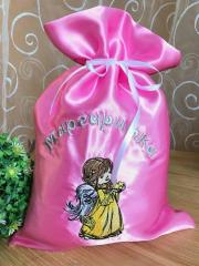 Embroidered pink bag with Star angel design