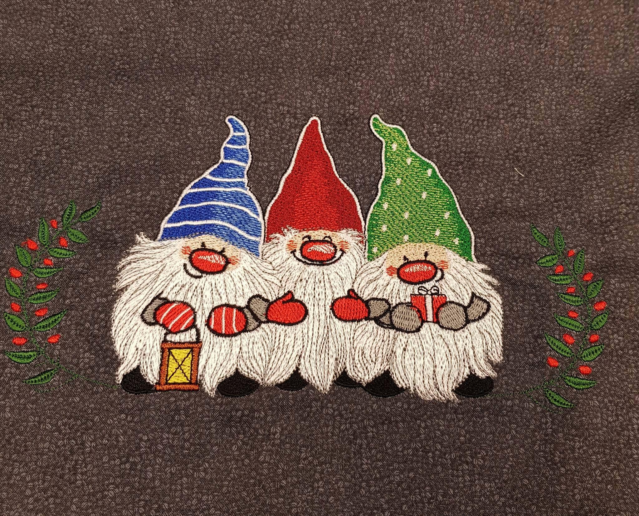 Christmas dwarves embroidery design