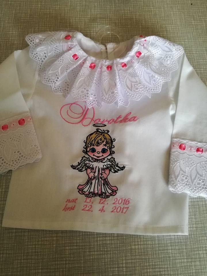 Embroidered baby girl dress with little angel