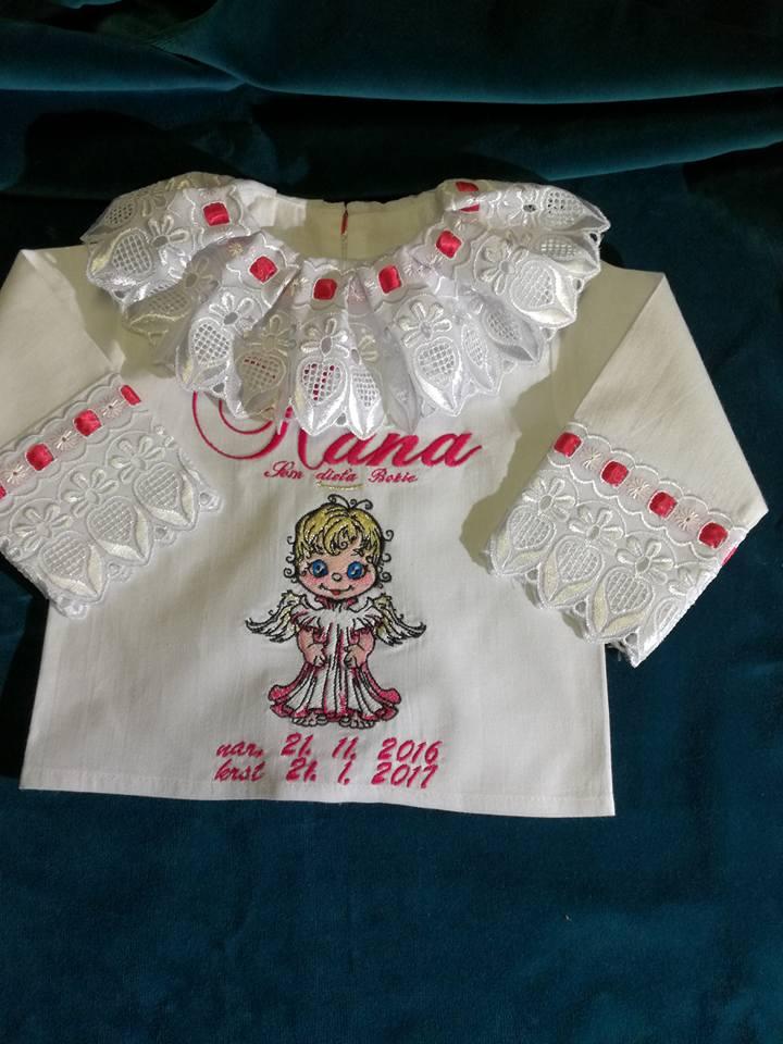 Embroidered baby girl dress with cute angel design