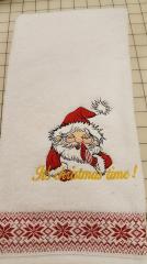 Embroidered towel with Christmas time design