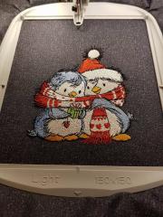 In hoop Two penguins embroidery design