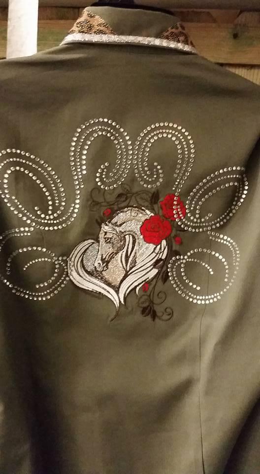 Embroidered jacket with Horse heart design