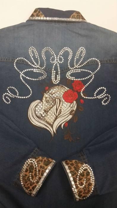 Embroidered jacket with loving horse design