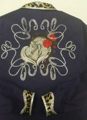 Embroidered woman's jacket with loving horse design
