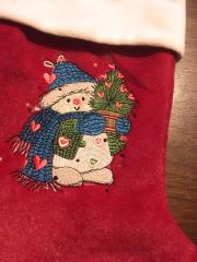 Merry snowman embroidery design