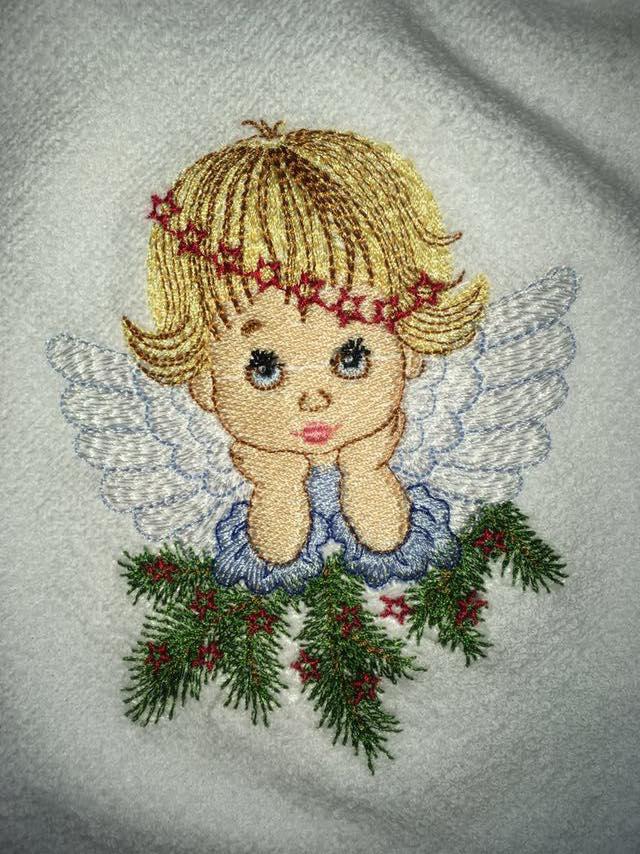 Christmas angel embroidery design