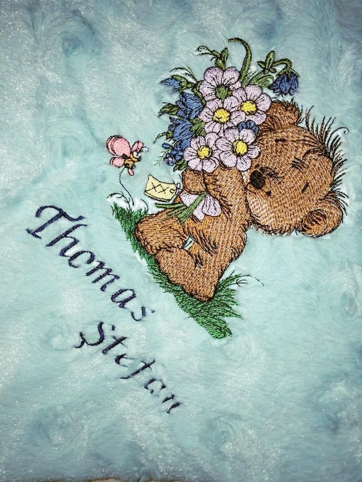 Embroidered Teddy bear bouquet design