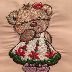 Cute Teddy bear girl embroidery design