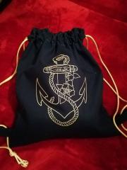Elegance: Marine-Inspired Backpack with anchor embroidery design