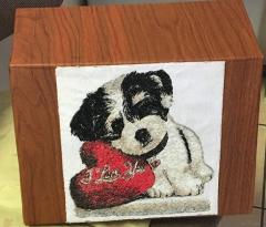 Embroidered picture with cute little dog free design