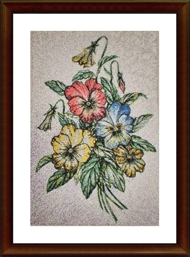 Bouquet embroidered photo stitch free design