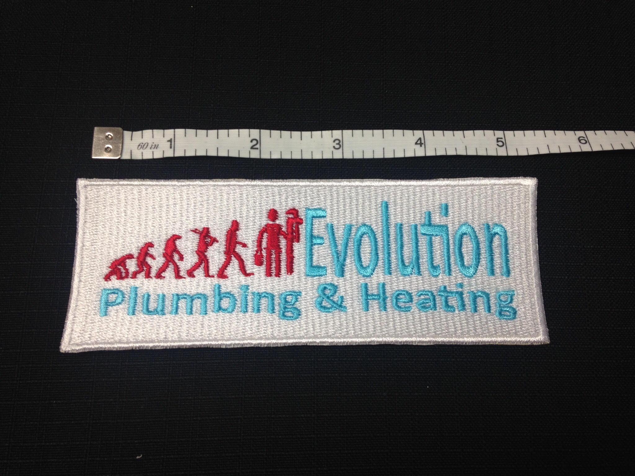 Evolution Plumbing and heating logo embroidery design