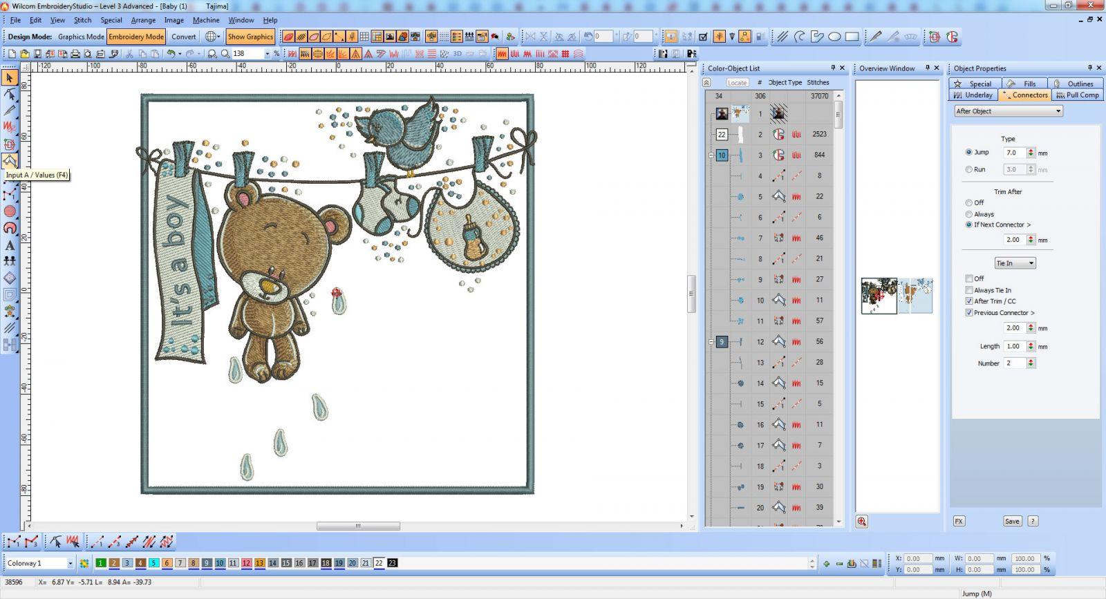 Wilcom screen shot Teddy Bear cute embroidery