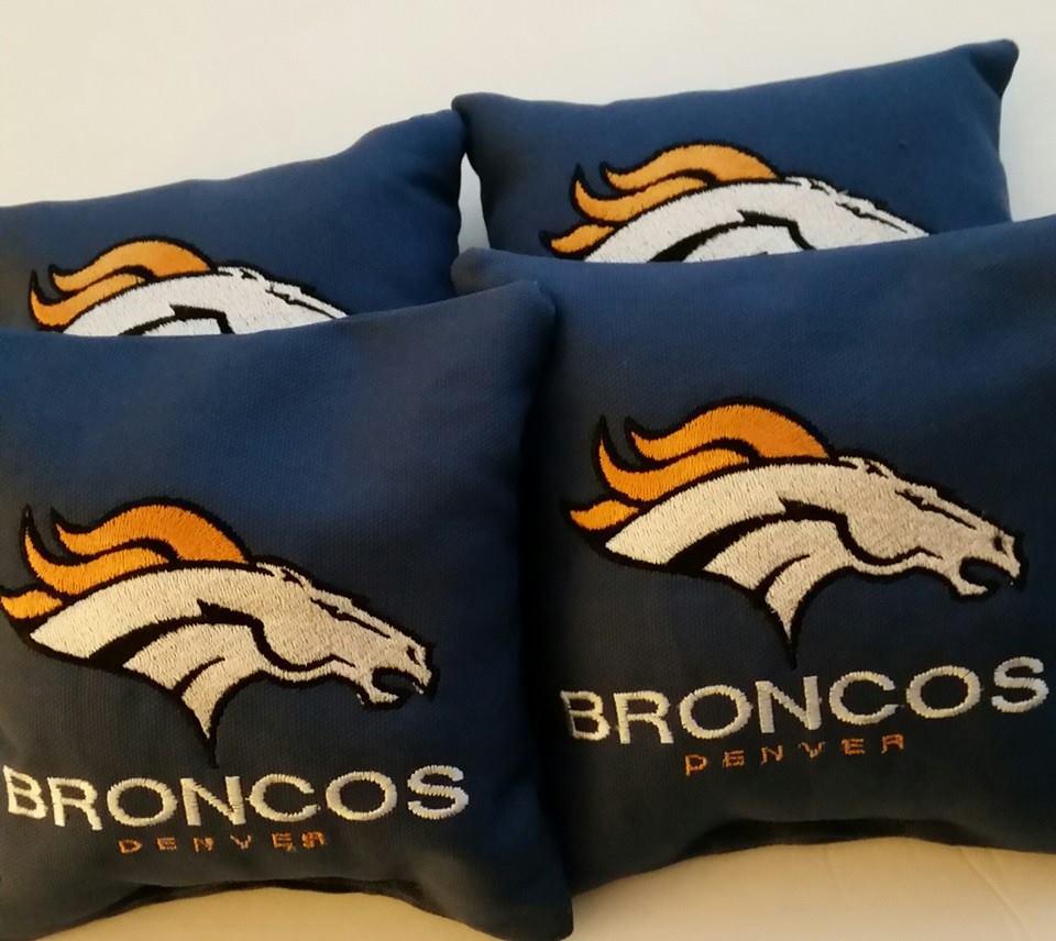 Pillow with Denver Broncos logo design