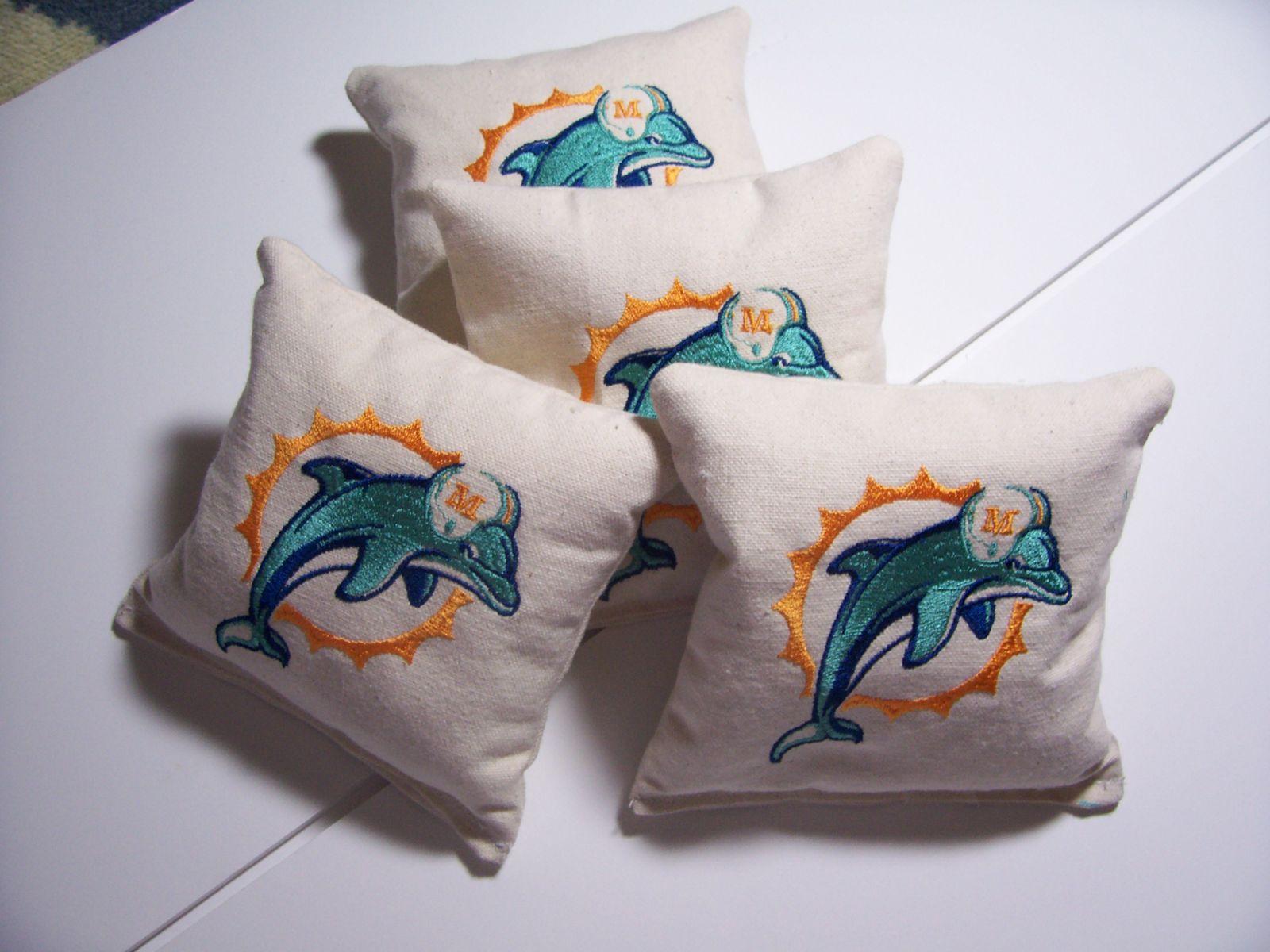 Miami Dolphins embroidered pillow