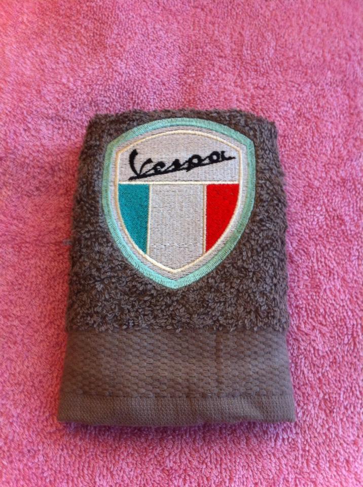 Vespa logo embroidered towel