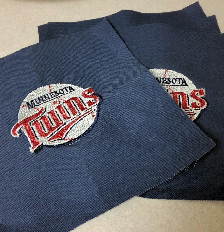 Embroidered pillow with Minnesota Twins logo