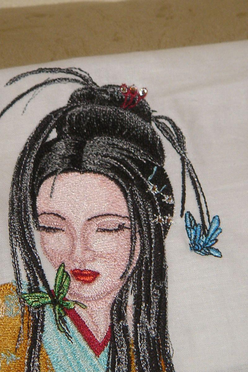 Geisha embroidered variant design