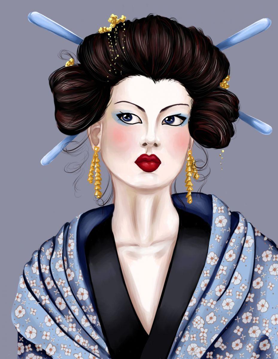 Geisha picture for Orfeus embroidery collection