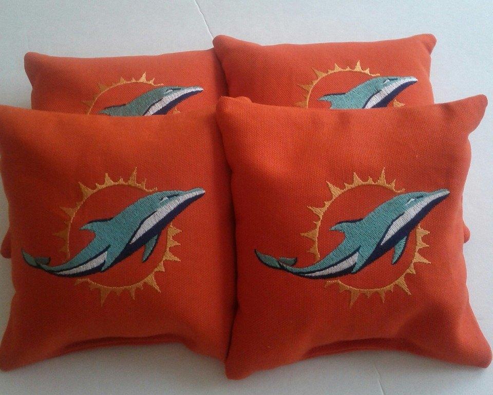 Embroidered pillow with Miami Dolphin 2013 logo