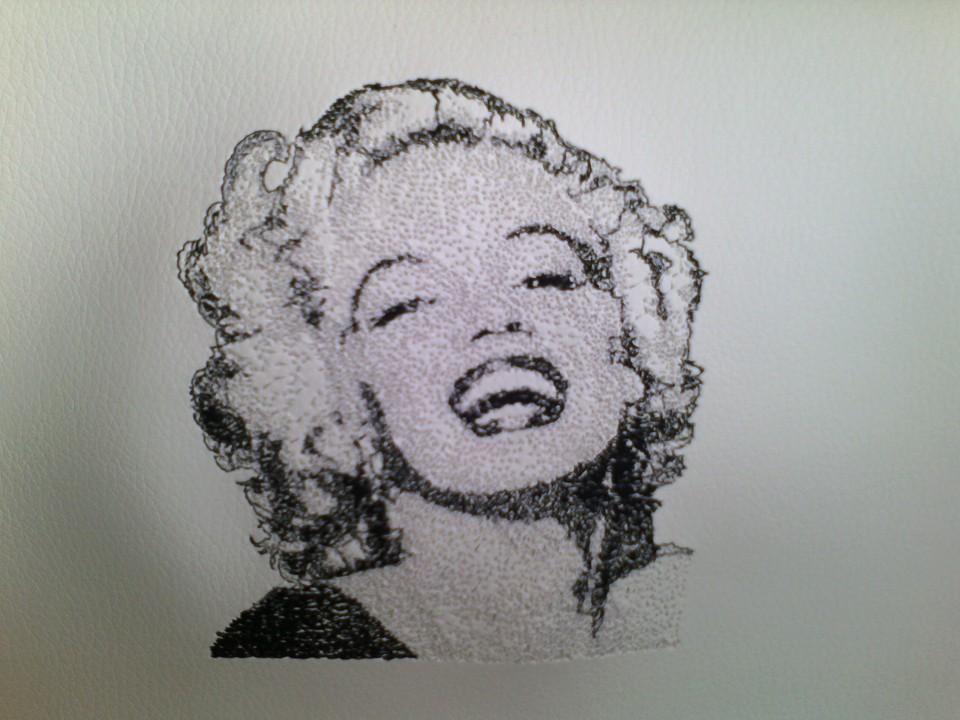 Marilyn Monroe free machine embroidery design