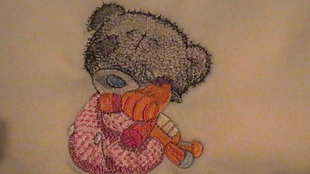 Teddy bear and favorite toy machine embroidery design