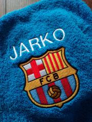 Embroidered towel with Barcelona FC logo