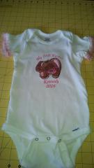 Baby outfit with Love me embroidery design