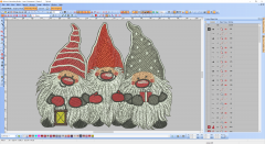 Christmas dwarfs embroidery design preview