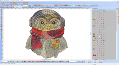 Clever Owl embroidery design preview