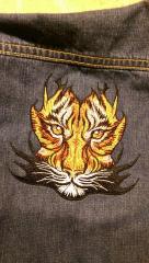 Embroidered Jeans Jacket with Tribal Tiger Design – A Daring and Stylish Wardrobe Statement