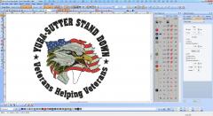 Custom digitizing Veterans logo embroidery design
