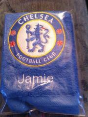 Chelsea logo embroidered towel