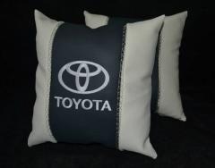 Embroidered pillow with Toyota logo