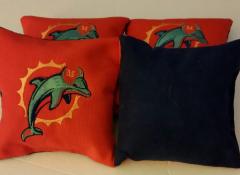 Miami Dolphins logo embroidered at pillow