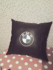 BMW embroidered pillow design