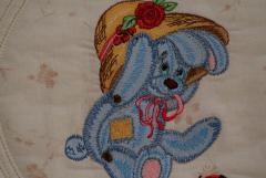 Bunny at embroidery quilt