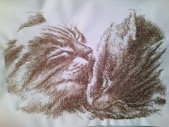 Cats free photo design embroidered
