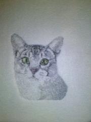 Embroidered Grey Home cat free design