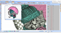 Pretty kitty Wilcom preview embroidery design