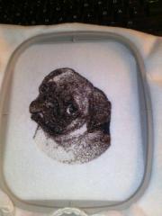 Pug dog photo stitch free embroidery design