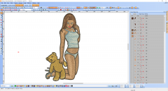 Sexy girl with teddy bear toy embroidery design preview