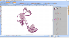 Shoes on a high heel decorated with orchid embroidery design preview