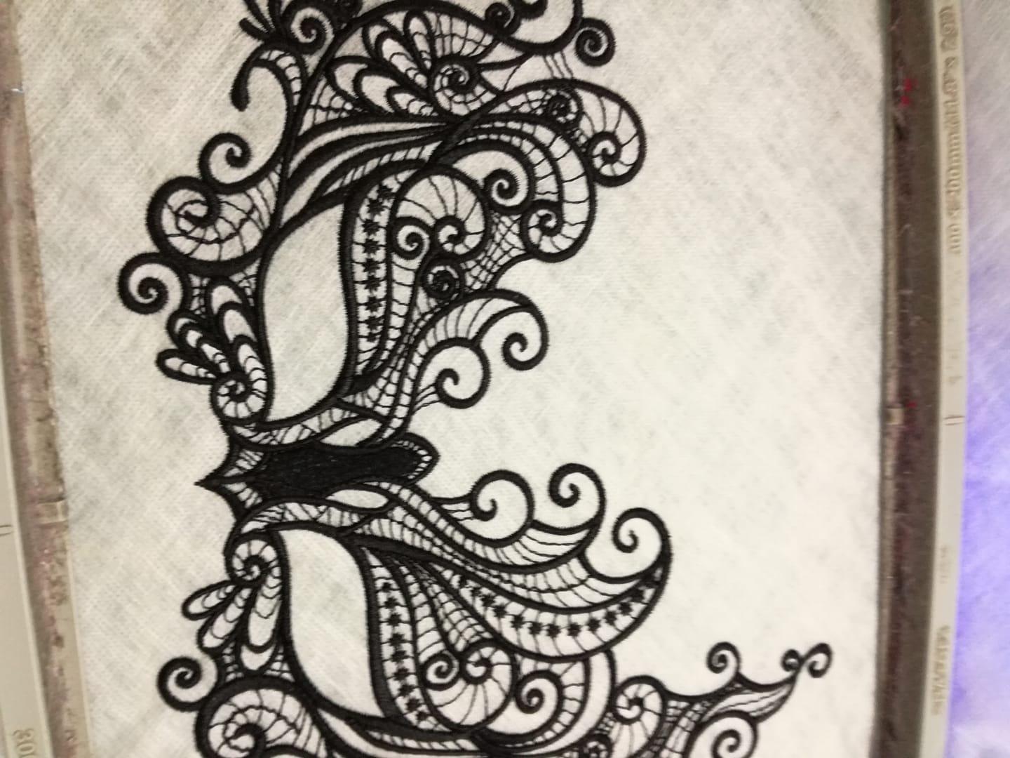 Lace mask embroidery design