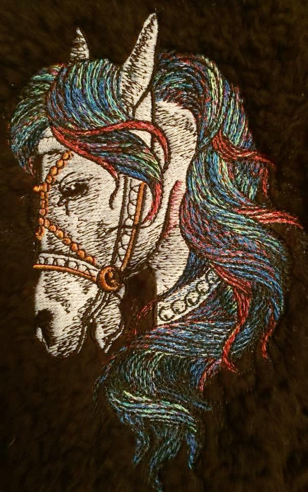 Portrait of horse embroidery design
